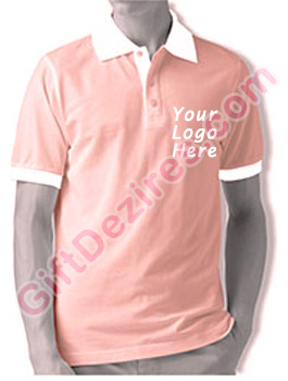 Designer Pink and White Color T Shirts With Company Logo